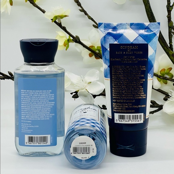 Bath and Body Works Travel Size Gingham Gift Box Set Fragrance, Gel, Body Cream - Picture 3 of 8